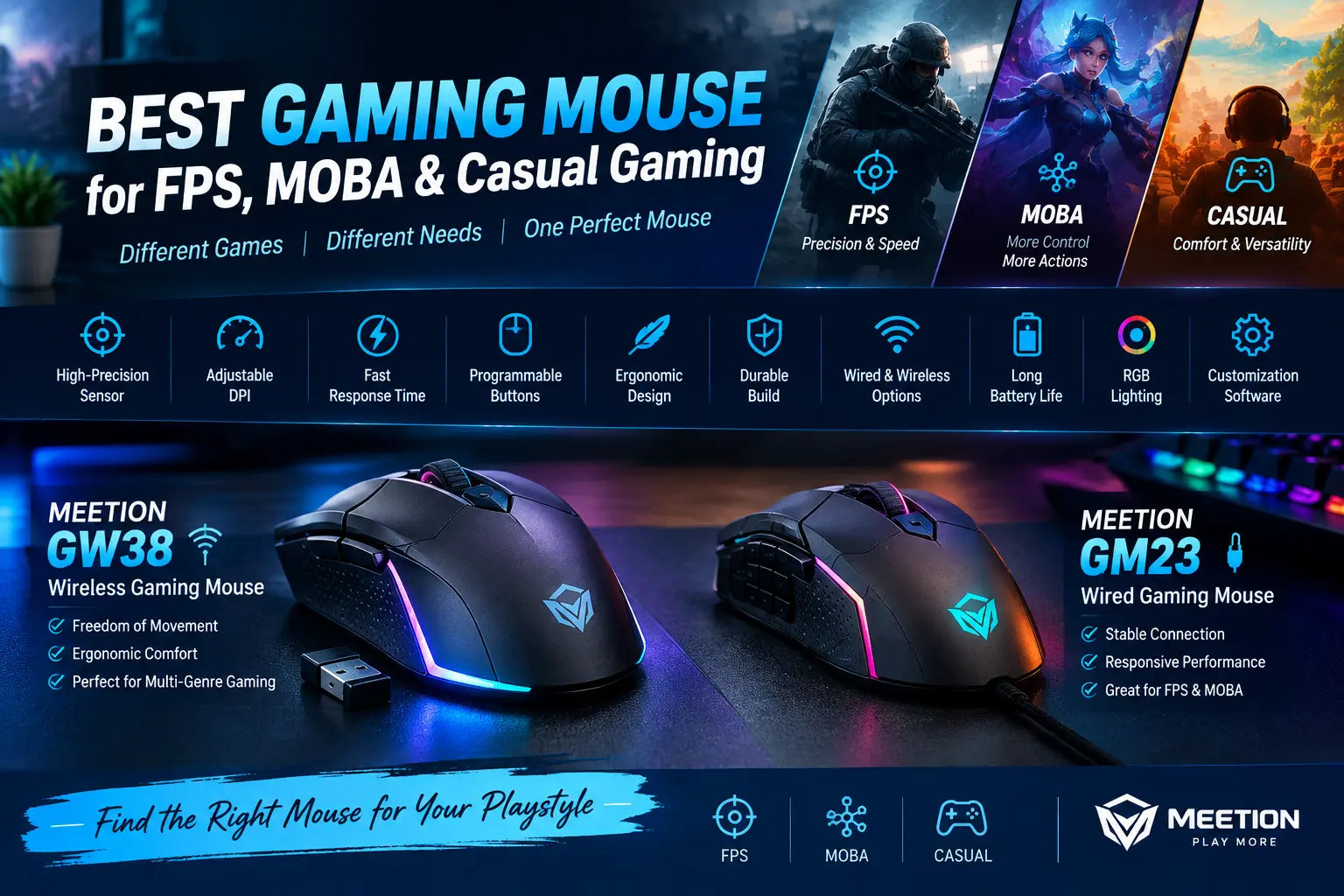 Best Gaming Mouse for FPS, MOBA & Casual Gaming