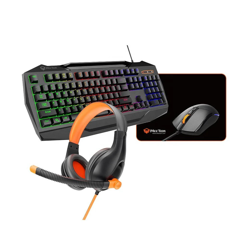 Meetion - 4 IN 1 PC Gaming Kits (Complete PC Gaming Combo with RGB & Headset_