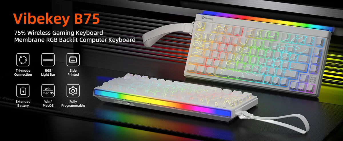 Meetion - Vibekey B75 - Compact 75% Wireless Membrane Gaming Keyboard