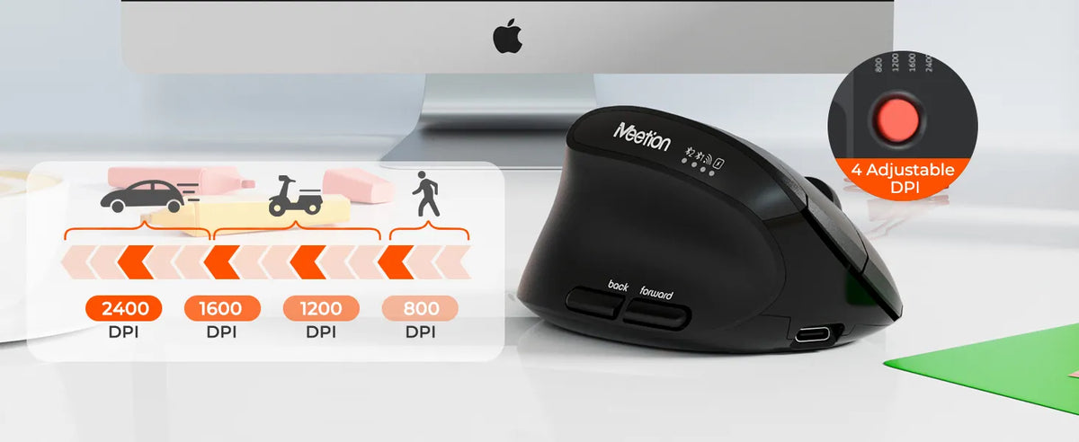 Meetion BTM008 Dual Mode Ergronomic Wireless Mouse