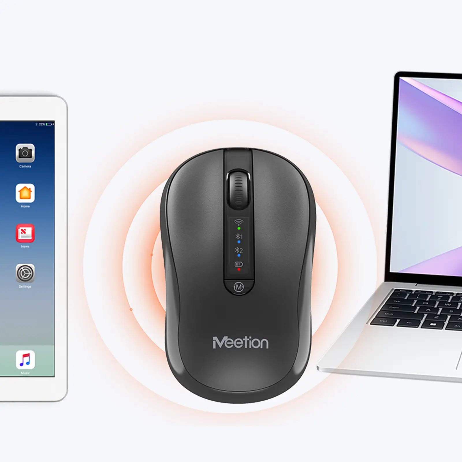Meeton BTM185 Wireless 2.4G&Blueetooth Silent Mouse