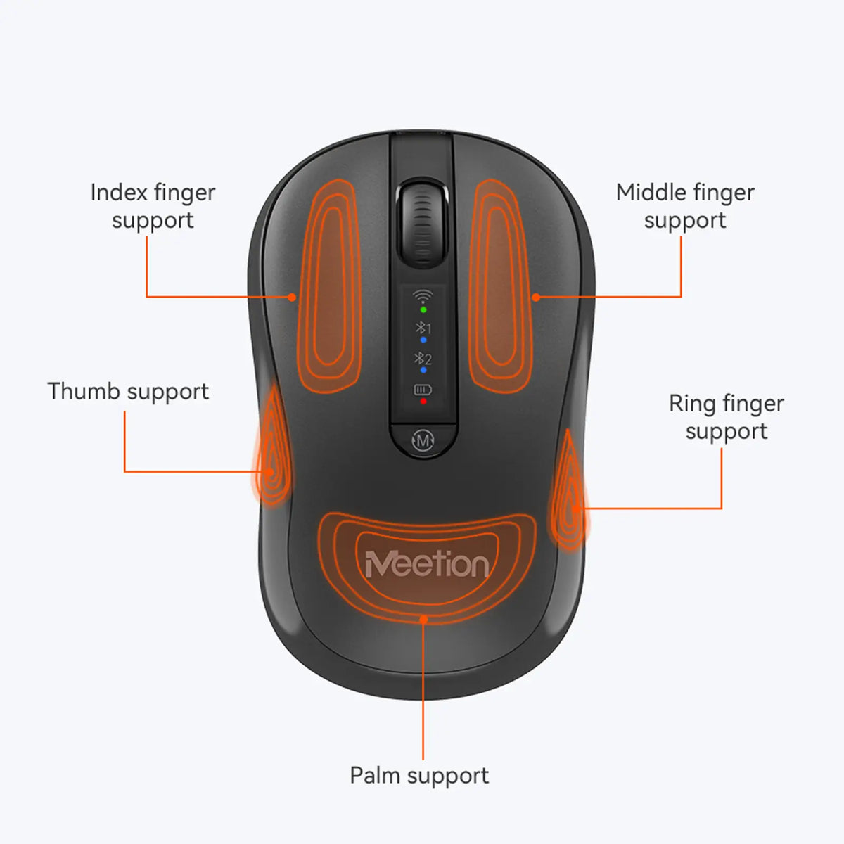 Meeton BTM185 Wireless 2.4G&Blueetooth Silent Mouse