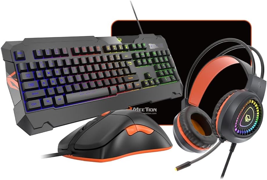 Meetion - C505 - Keyboard Mouse Headset Combo with Mouse Pad