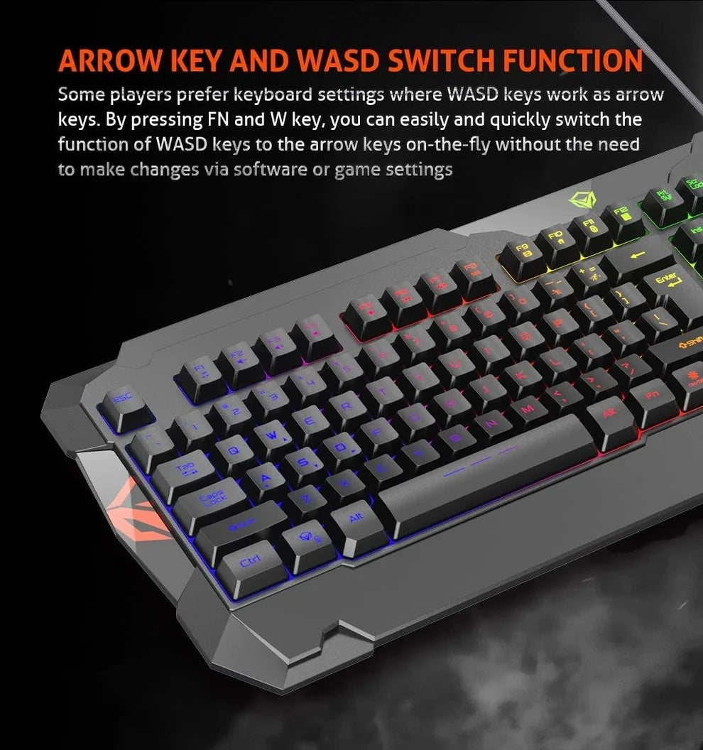 Meetion - C505 - Keyboard Mouse Headset Combo with Mouse Pad
