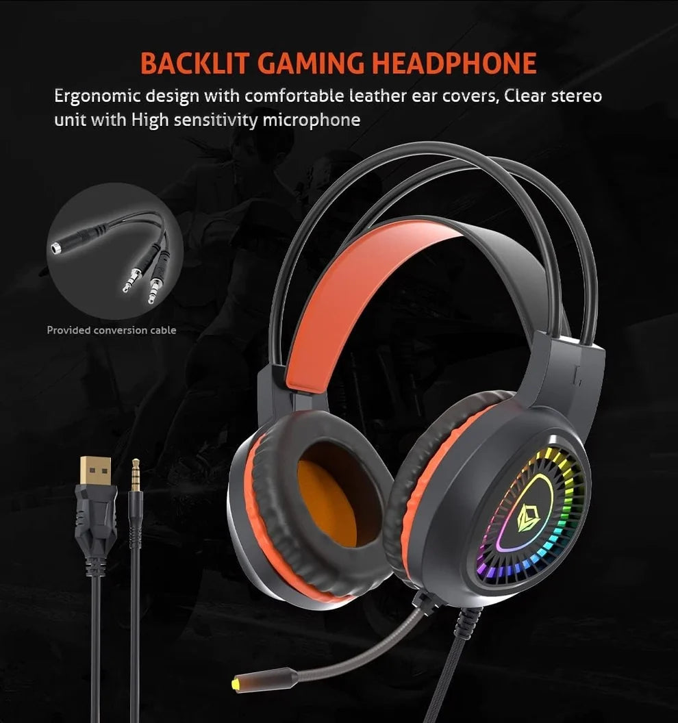 Meetion - C505 - Keyboard Mouse Headset Combo with Mouse Pad