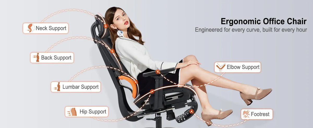 Meeton CHR31 Breathable Ergonomic Gaming E-Sport Chair with Footrest