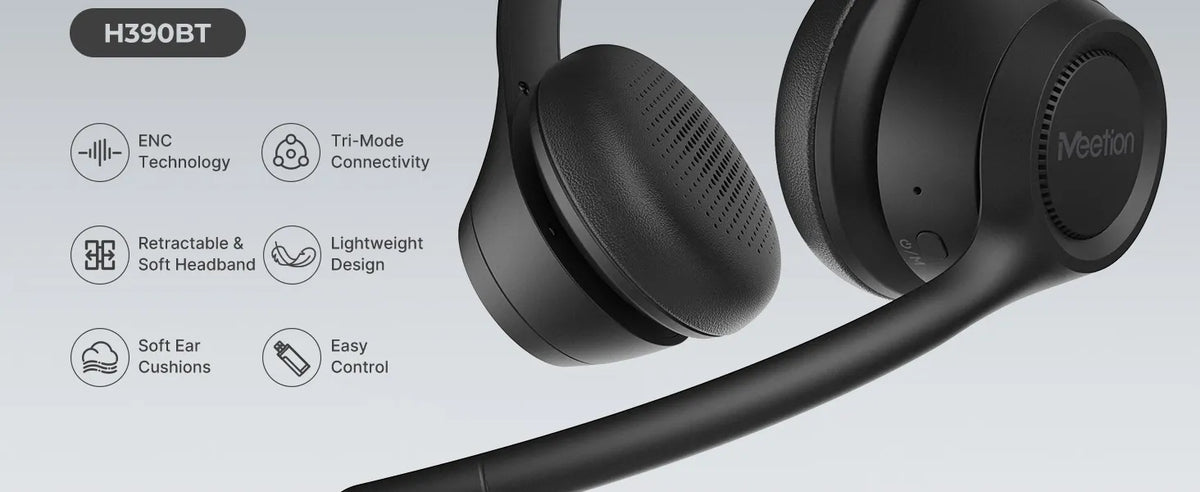 Meetion - H390BT - Lightweight Wireless Telephone Headset