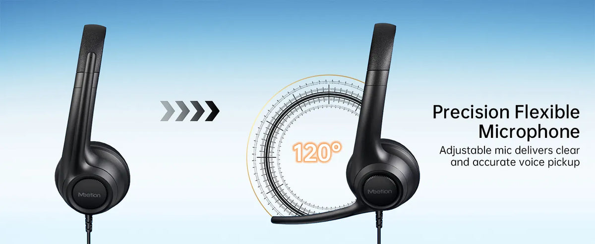 Meetion - H390U - USB Wired Lightweight Telephone Headset
