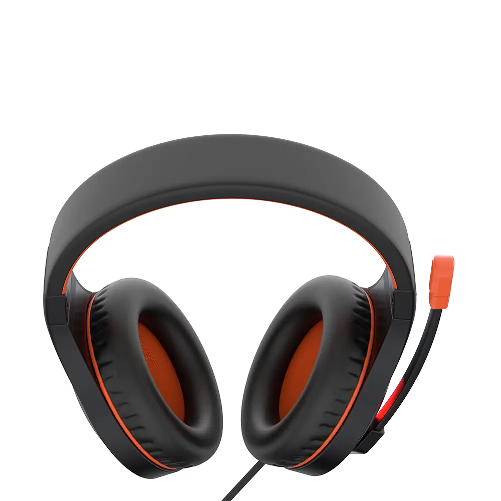 Stereo Gaming Headset with Mic Black Orange Lightweight Backlit - HP021 - Meetion
