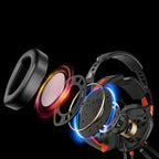 RGB BACKLIT BLACK GAMING HEADSET - HP099