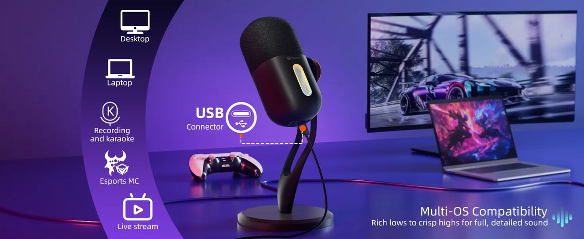 Meetion - MC16 - Touch Control Studio-Grade Gaming Microphone