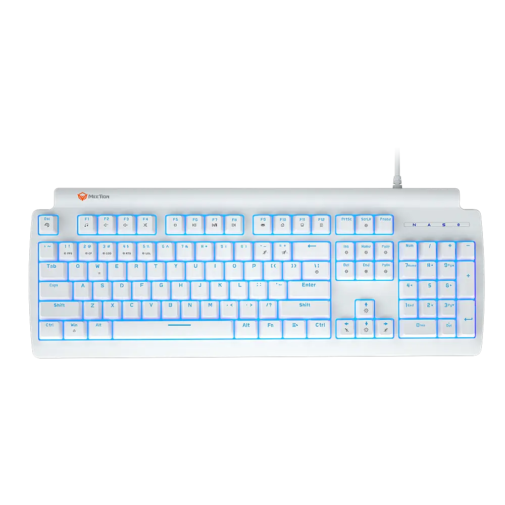Meetion - MK600MX - Blue Switches Mechanical White Gaming Keyboard