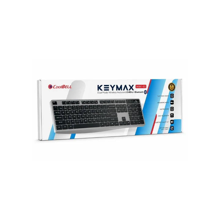 CoolBell KeyMax WBK-01 Wireless Keyboard | Bluetooth + 2.4GHz