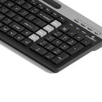 CoolBell AirConnect WBK-02 Dual Mode Wireless Keyboard | Bluetooth + 2.4GHz Rechargeable 103-Key Keyboard for Windows, Mac, Android, Laptop & PC